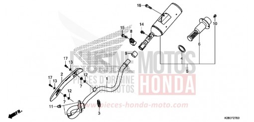 SILENCIEUX D'ECHAPPEMENT CRF125FN de 2022